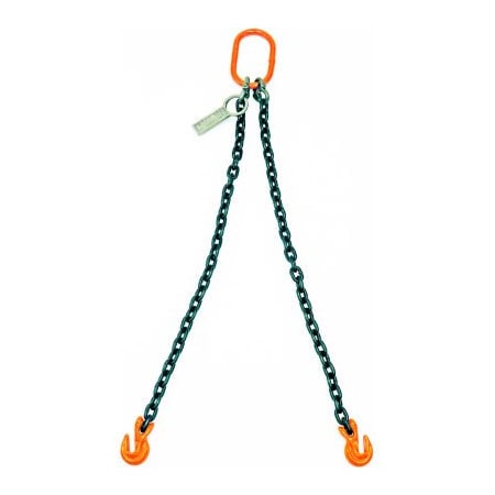 Mazzella Mazzella Lifting B151143 12' Double Leg Chain Sling W/ Grab Hook S5193212D02
